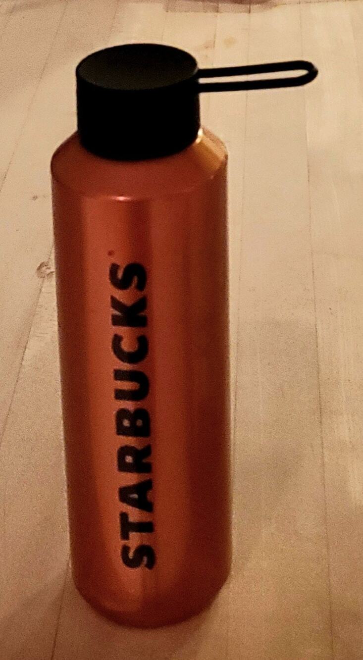 Starbucks Orange & Black Shine Water Bottle Tumbler NEW